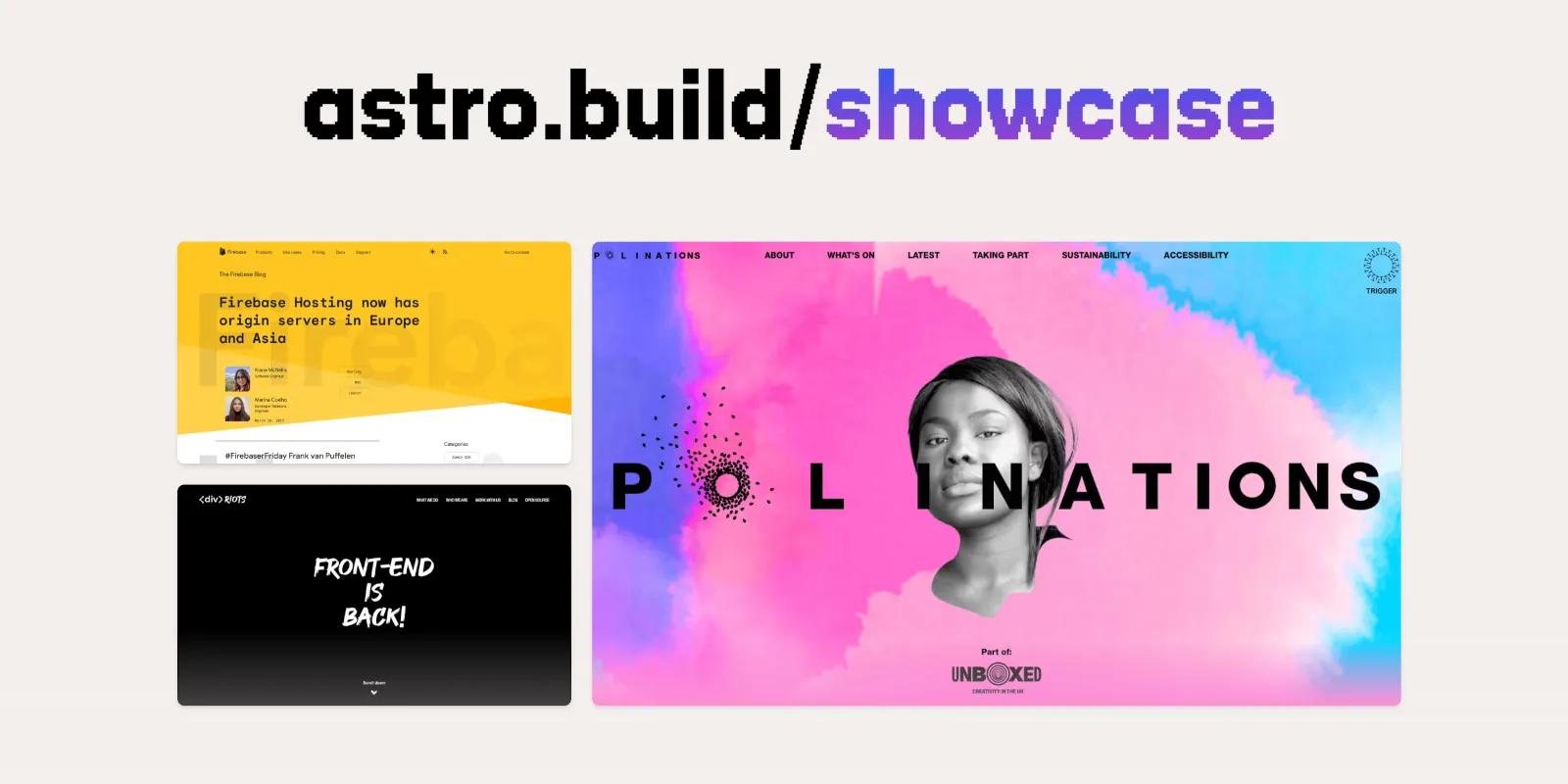Explore beautiful community websites built with Astro.