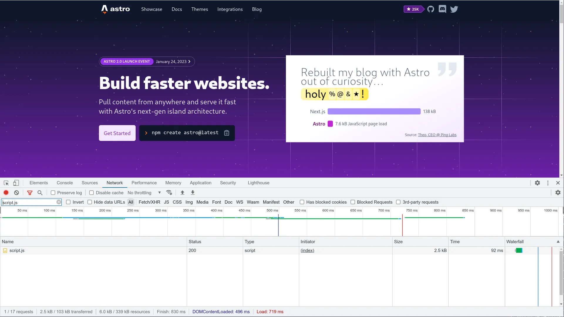 Fathom Analytics loading their main script.js bundle