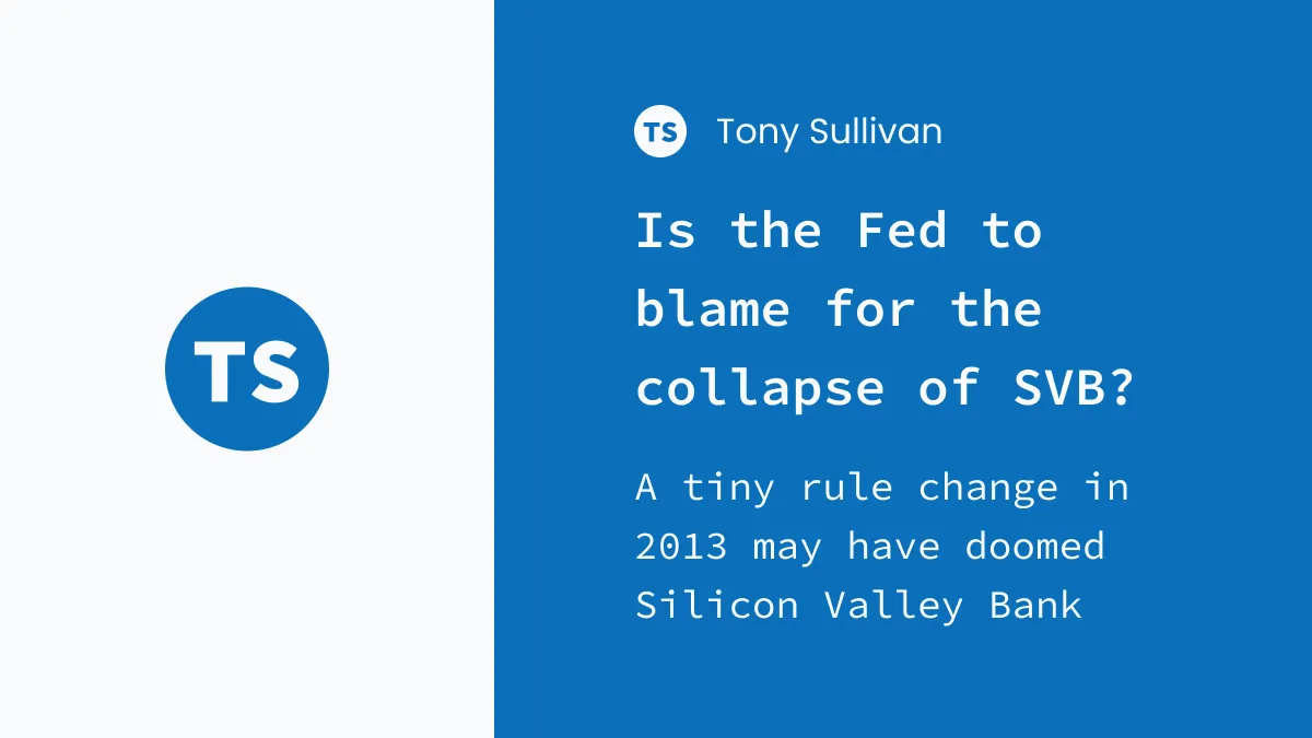 Plenty has been said about the risk of investments SVB held - were they playing a game the Fed designed?